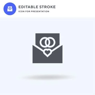 Wedding Invitation icon vector, filled flat sign, solid pictogram isolated on 스톡 일러스트