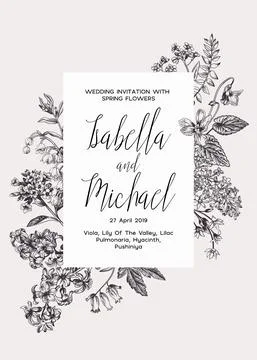 Wedding invitation. Illustrazione stock