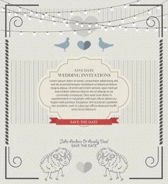 Wedding invitation, menu, booklet Stock Illustration