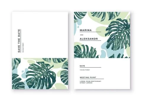 Wedding Invitation Palm Stock Illustration