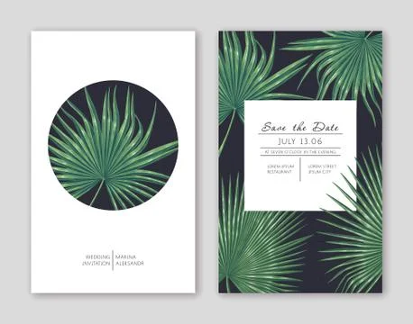 Wedding Invitation Palm Stock Illustration