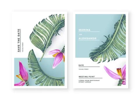 Wedding Invitation Palm Illustrazione stock