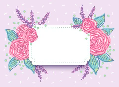 Wedding invitation with roses. Stock Illustration