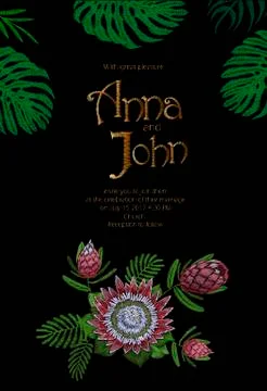 Wedding Invitation Save Date Template Card Hand Drawn Vintage Lettering. Trop Stock-Illustration