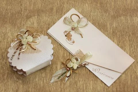 Wedding invitation set Stock Photos