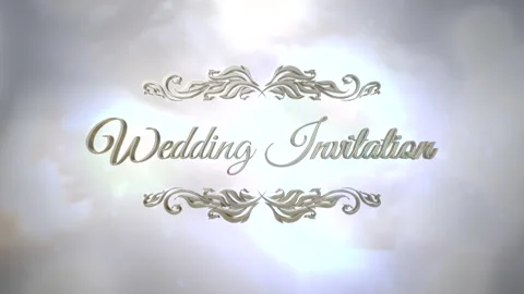 Wedding Invitation with silver bokeh Stock Footage 171297722