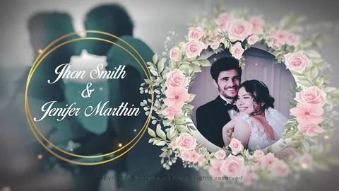 Wedding invitation slideshow After Effects stock
