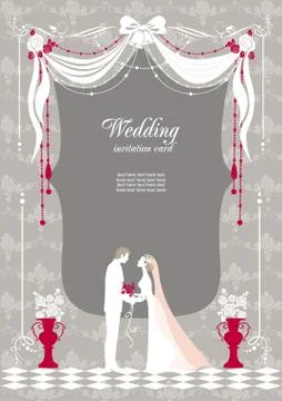 Wedding  invitation  with space for text Stock Illustration