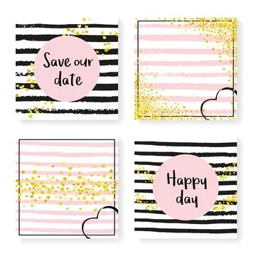 Wedding Invitation. Stripe Magic Effect. Carnival Stock Illustration