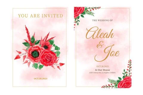 Wedding Invitation Template Design Stock Illustration