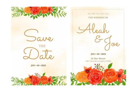 Wedding Invitation Template Design Stock Illustration