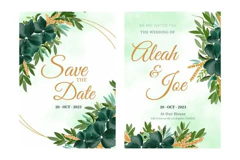 Wedding Invitation Template Design Stock Illustration