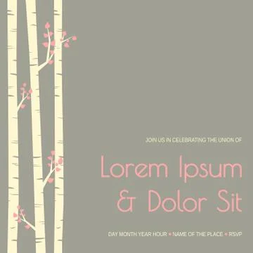 Wedding invitation template Stock Illustration