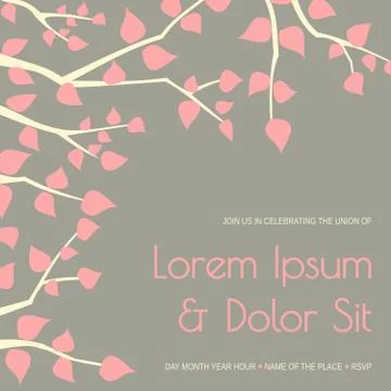 Wedding invitation template Illustrazione stock