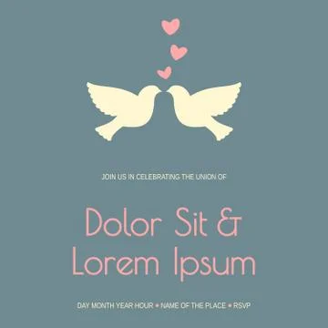 Wedding invitation template Stock Illustration
