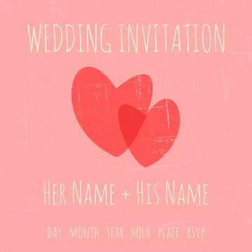 Wedding invitation template Illustrazione stock