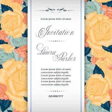 Wedding invitation template Stock Illustration