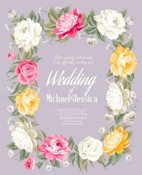 Wedding invitation template Stock Illustration