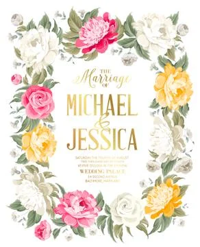 Wedding invitation template Stock Illustration