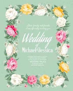 Wedding invitation template 스톡 일러스트