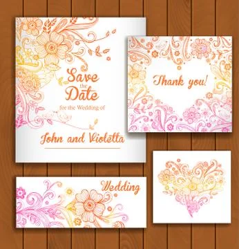 Wedding Invitation Template Stock Illustration