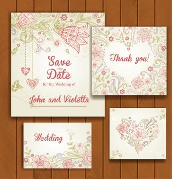 Wedding Invitation Template Stock Illustration