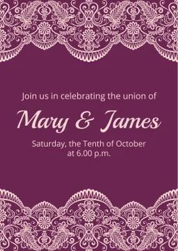 Wedding invitation template Stock Illustration