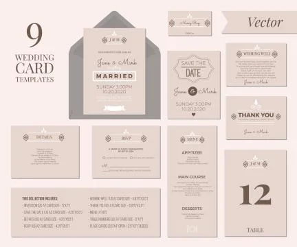 Wedding Invitation Template Illustrazione stock