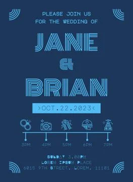 Wedding Invitation Template Stock Illustration