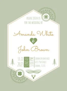Wedding Invitation Template Stock Illustration