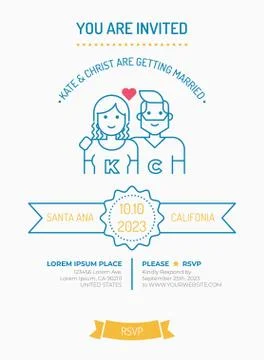 Wedding Invitation Template Stock Illustration