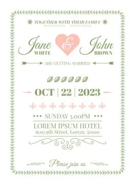 Wedding Invitation Template Illustrazione stock
