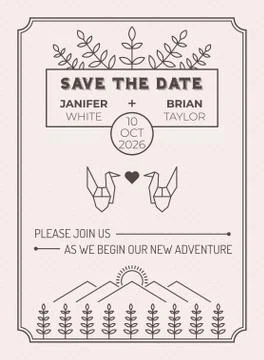 Wedding Invitation Template Stock Illustration