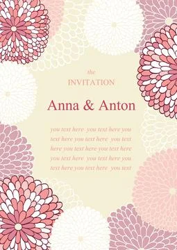 Wedding invitation on the theme of flowers Stock Illustration