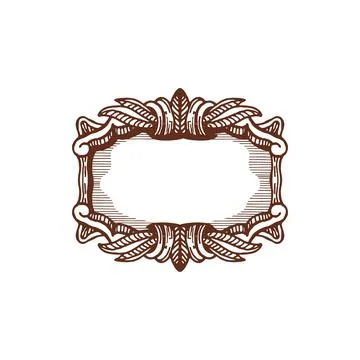 Wedding invitations frame, royal border decoration Stock Illustration