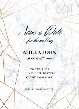 Wedding invitations template of geometric design Stock Illustration