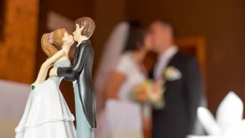 Wedding Kiss Composition Stock Photos