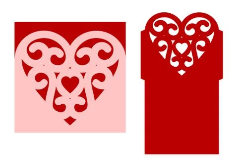 Wedding laser cut Stock Illustration