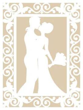 Wedding laser cut Stock Illustration
