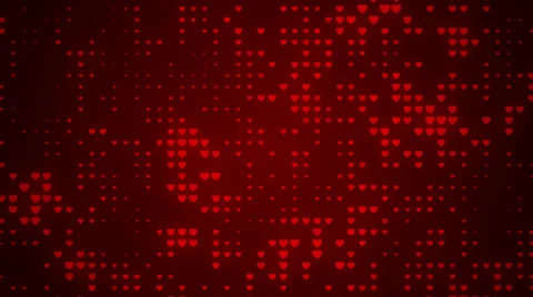 Wedding loop background, abstract motion, particle red hearts Stock Footage 36996692