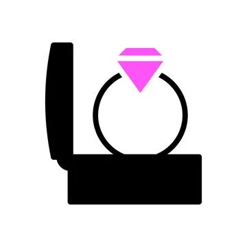 Wedding love icon solid black pink 스톡 일러스트