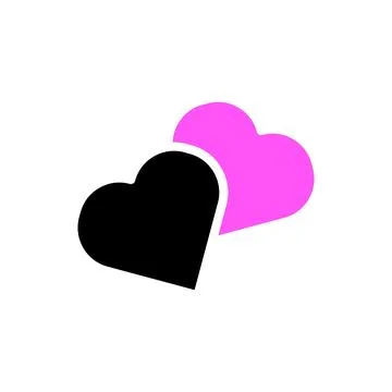 Wedding love icon solid black pink イラスト素材