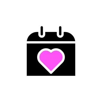 Wedding love icon solid black pink Stock Illustration
