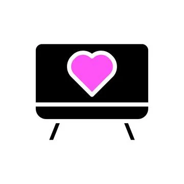 Wedding love icon solid black pink 스톡 일러스트