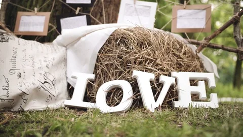 Wedding love sign Stock Footage 86062558