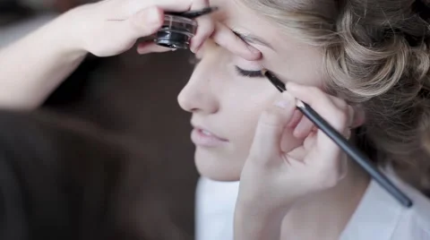 Wedding Makeup Stock Footage