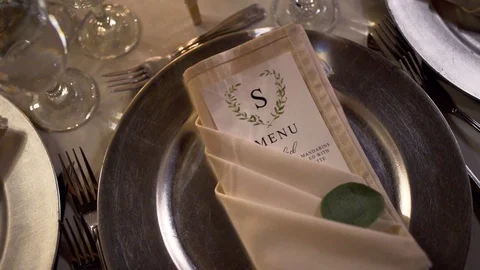 Wedding Menu Stock Footage 129701293