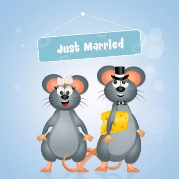Wedding of mice Stock Illustration