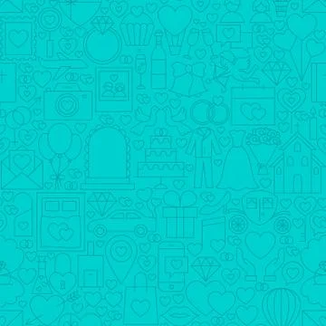 Wedding Mint Line Seamless Pattern Stock Illustration