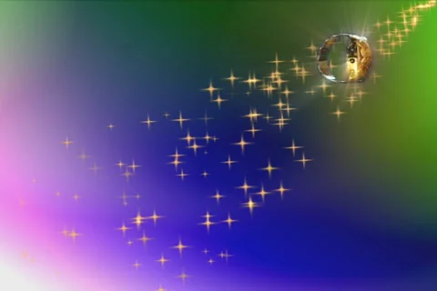 Wedding Motion Background -- Blue Green Rings Sparklers 4x3 NTSC Stock Footage 315290